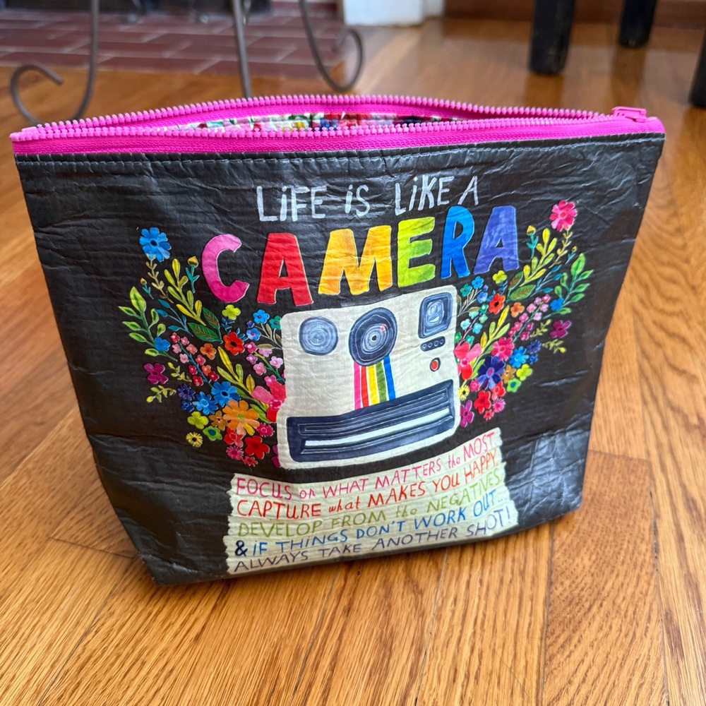Natural Life life is like a camera recycled zipper pouch